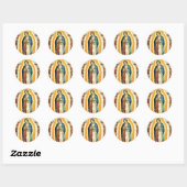 Sticker Rond Notre-Dame de Guadalupe, Art Radieux (Feuille)