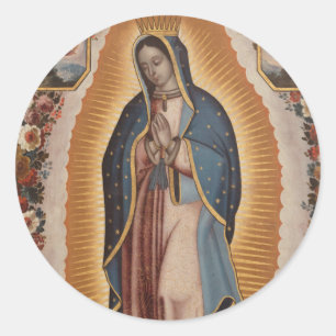Sticker Rond Notre-Dame de Guadalupe Catholique Mexique