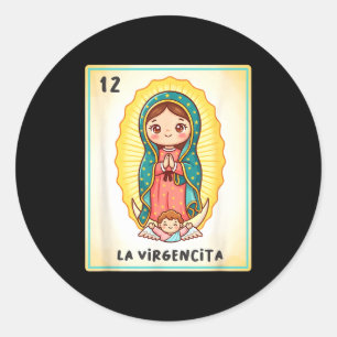 Sticker Rond Notre Dame de Guadalupe La Virgencita Mexique Pour