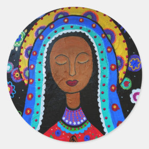 Sticker Rond Notre-Dame de Guadalupe par Prisarts