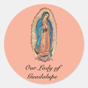 Sticker Rond Notre-Dame de Guadalupe Tilma d'Art Fin