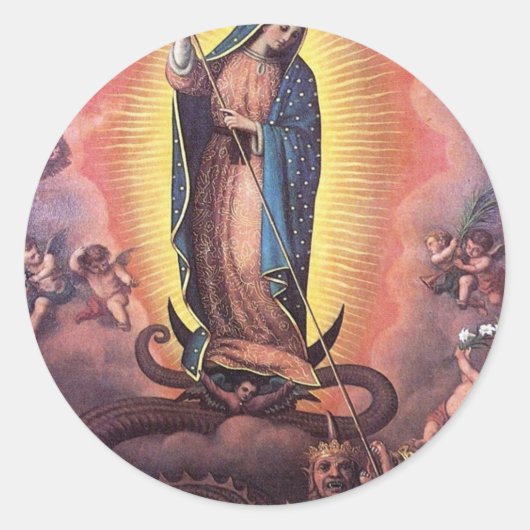 Sticker Rond Notre Dame de la Guadalupe (Devant)