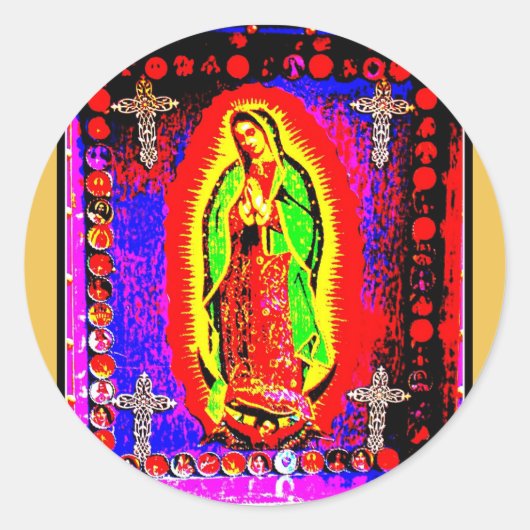 Sticker Rond Notre Dame de la Guadalupe (Devant)