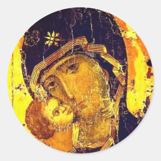 Sticker Rond Notre-Dame de Vladimir (Devant)