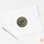 STICKER ROND NOTRE DAME EN VERRE STAINÉ (Enveloppe)