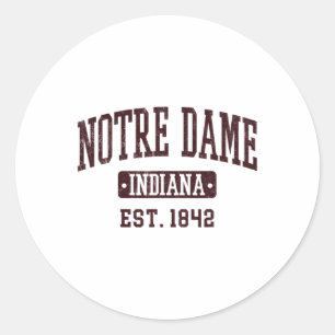 Sticker Rond Notre Dame Indiana En Vintage Varsity Spo