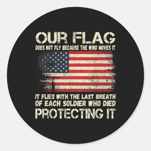 Sticker Rond Notre Drapeau - Respiration De Chaque Drapeau Amér (Devant)
