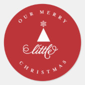 Sticker Rond Notre joyeux petit Noël mignon bébé 1er Noël (Devant)