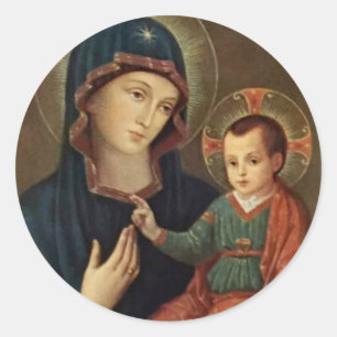 Sticker Rond Notre Madame de consolation avec l'enfant Jésus