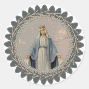 Sticker Rond Notre Madame de Vierge Marie béni par grâce