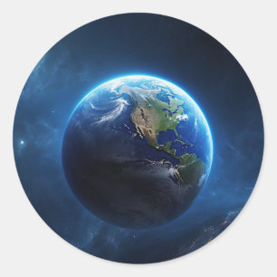 Sticker Rond Notre maison Sapphire dans l'espace