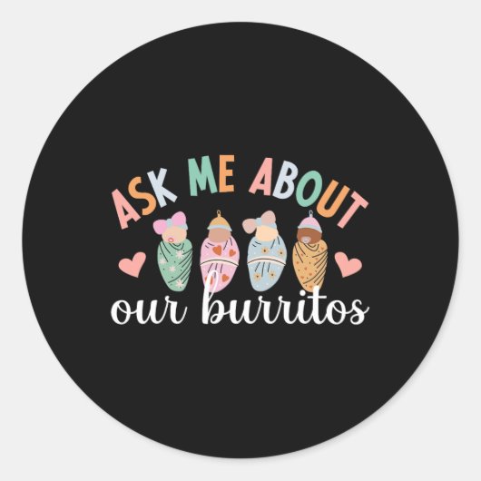 Sticker Rond Notre mère Burritos Ba (Devant)
