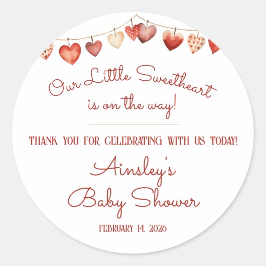 Sticker Rond Notre Petit Baby shower Amoureux Favoriser (Devant)