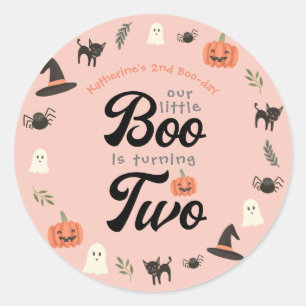 Sticker Rond Notre Petit Boo Turner Deux Halloween 2e Anniversa