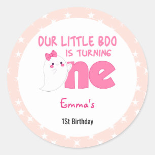 Sticker Rond Notre Petit Boo Turner Un, Halloween 1Er Anniversa