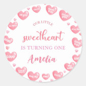 Sticker Rond Notre petit chevalet d'anniversaire de Saint-Valen (Devant)