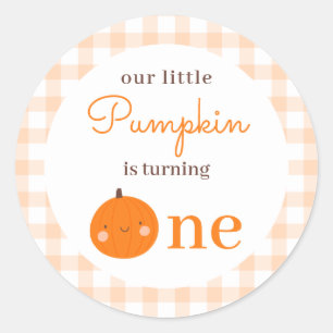 Sticker Rond Notre Petit Citrouille 1er Orange Fall Premier Ann