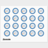 Sticker Rond Notre petit Citrouille bleu plaid premier annivers (Feuille)