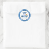 Sticker Rond Notre petit Citrouille camion bleu premier anniver (Sac)