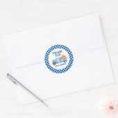 Sticker Rond Notre petit Citrouille camion bleu premier anniver (Enveloppe)