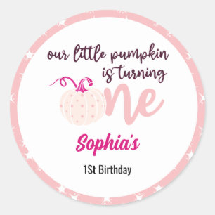 Sticker Rond notre petit citrouille fait un 1er anniversaire