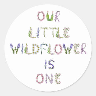 Sticker Rond Notre petit fleur sauvage est un - boho floral