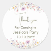 Sticker Rond Notre Petit Fleur sauvage Tourne Un Merci (Devant)