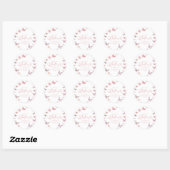 Sticker Rond Notre Petit Papillon Soft Rose Anniversaire (Feuille)