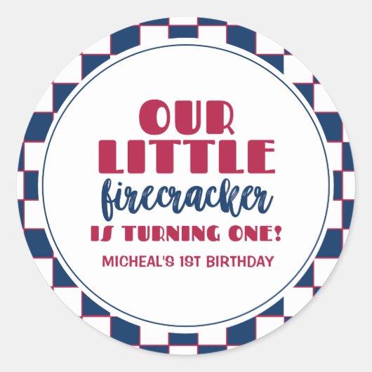 Sticker Rond Notre petit pétard fait un anniversaire (Devant)