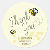 Notre petit singe abeille jaune Merci d'anniversai