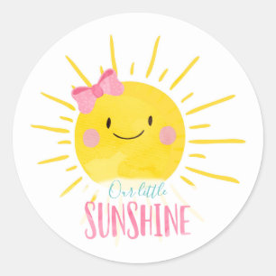 Sticker Rond Notre petit soleil décor de gâteau en forme de cup