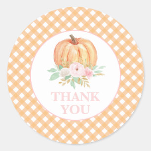 Sticker Rond Notre petite citrouille florale premier anniversai