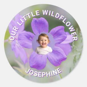 Sticker Rond Notre Petite Fleur Sauvage Fleur Pourpre Photo Per