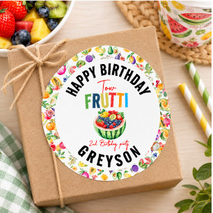 Sticker Rond Notre petite mignonne fête son 2e anniversaire