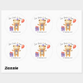 Sticker Rond Notre petite ours devient un Anniversaire de enfan (Feuille)