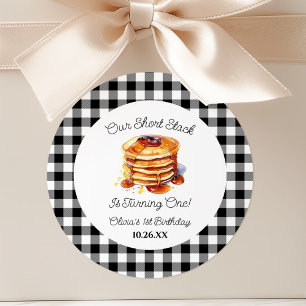 Sticker Rond Notre petite pile de crêpes petit déjeuner fête d'