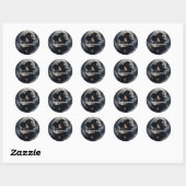 Sticker Rond notre petite sorcière a 2 ans || (Feuille)