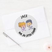 Sticker Rond Notre plaque de papier d'anniversaire Jiu Jitsu Ch (Enveloppe)