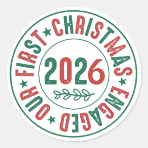 Sticker Rond Notre premier Noël a fait des fêtes de café
