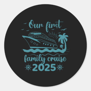 Sticker Rond Notre première croisière en famille 2025 Voyage d'