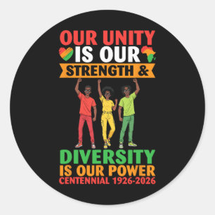 Sticker Rond Notre unité est la force de la diversité Centenair