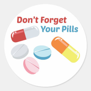 Sticker Rond N'oubliez pas vos pilules