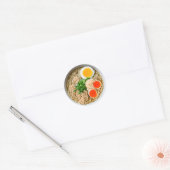 Sticker Rond Nouilles de Ramen avec nourriture pour oeufs bouil (Enveloppe)