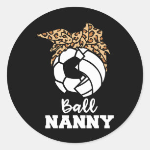 Sticker Rond Nounou Byl drôle de soccer volleybyll Nanny