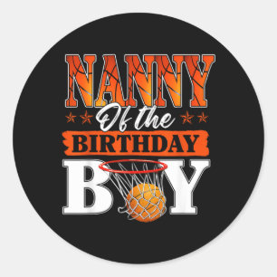 Sticker Rond Nounou de baseball du garçon d'anniversaire tenue