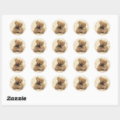 Sticker Rond Nounours Brown en Pois (Feuille)