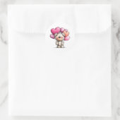 Sticker Rond Nounours d'amour mignon (Sac)