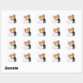 Sticker Rond Nounours du mariage s'embrasser (Feuille)