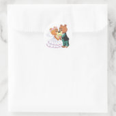 Sticker Rond Nounours du mariage s'embrasser (Sac)