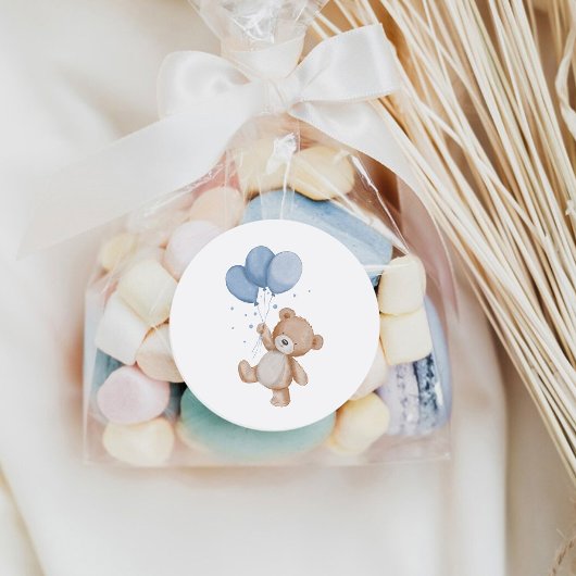 Sticker Rond Nounours ours en peluche